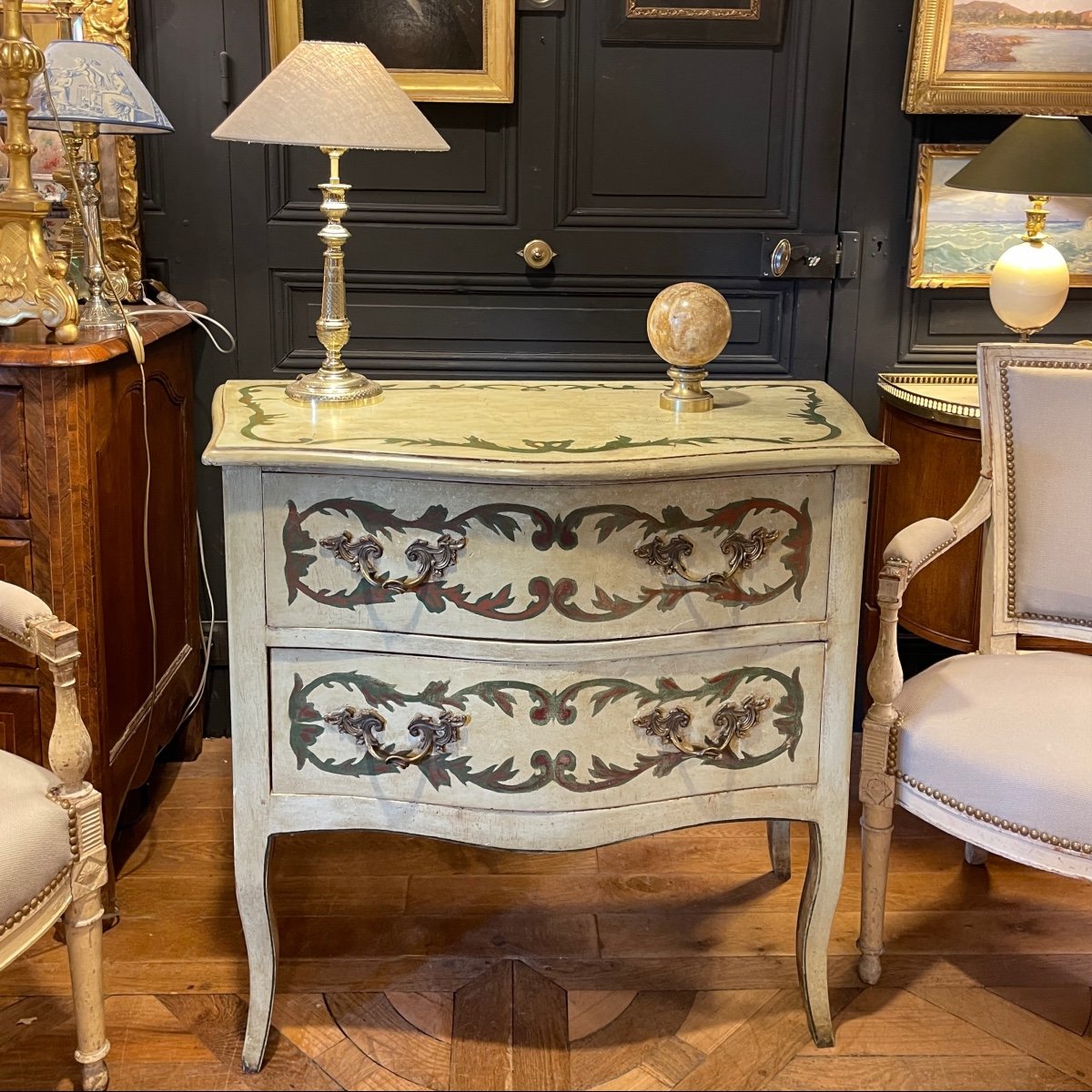 Petite Commode Sauteuse En Bois Peint