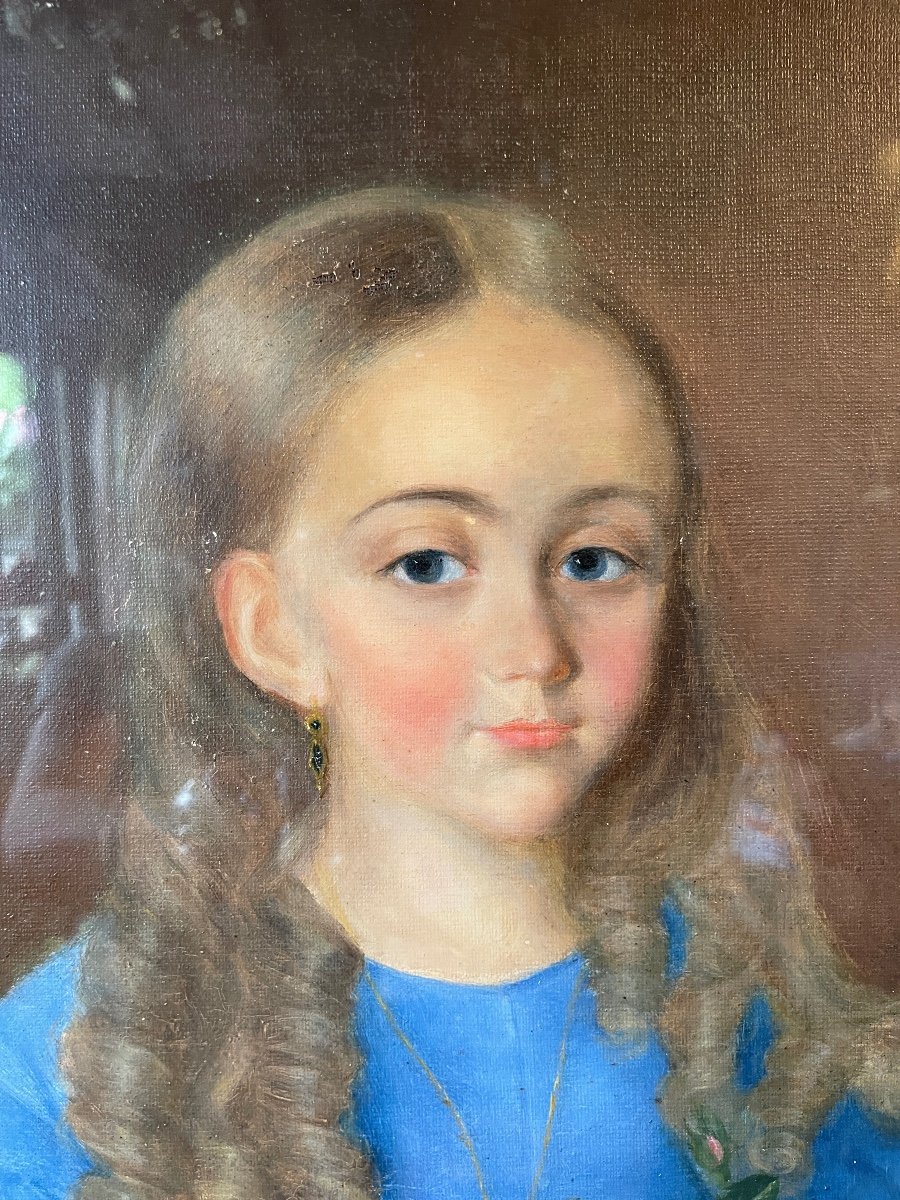 Portrait Of A Little Girl With A Nineteenth Rose-photo-2