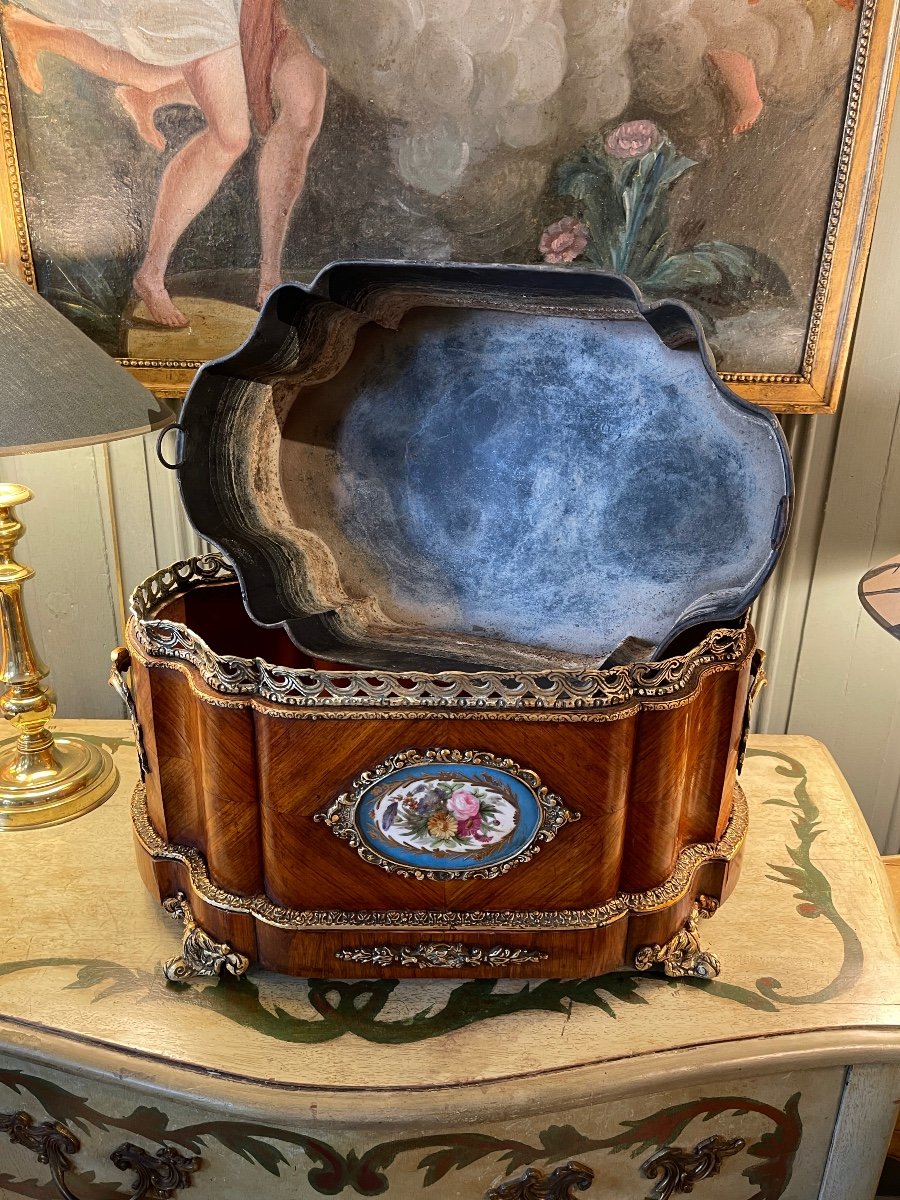 Important Napoleon III Planter With Nineteenth Sèvres Porcelain Medallions-photo-6