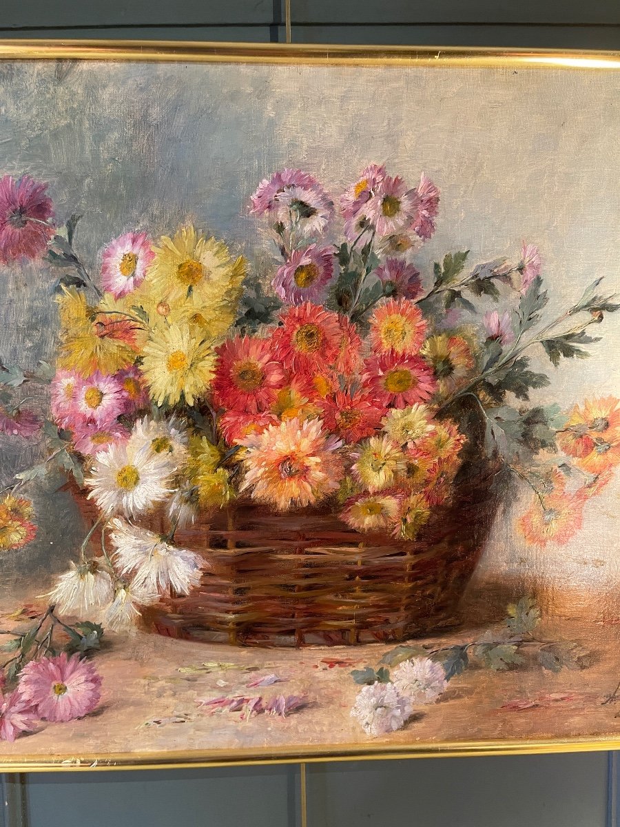 Bouquet Of Flowers In A Basket-photo-3