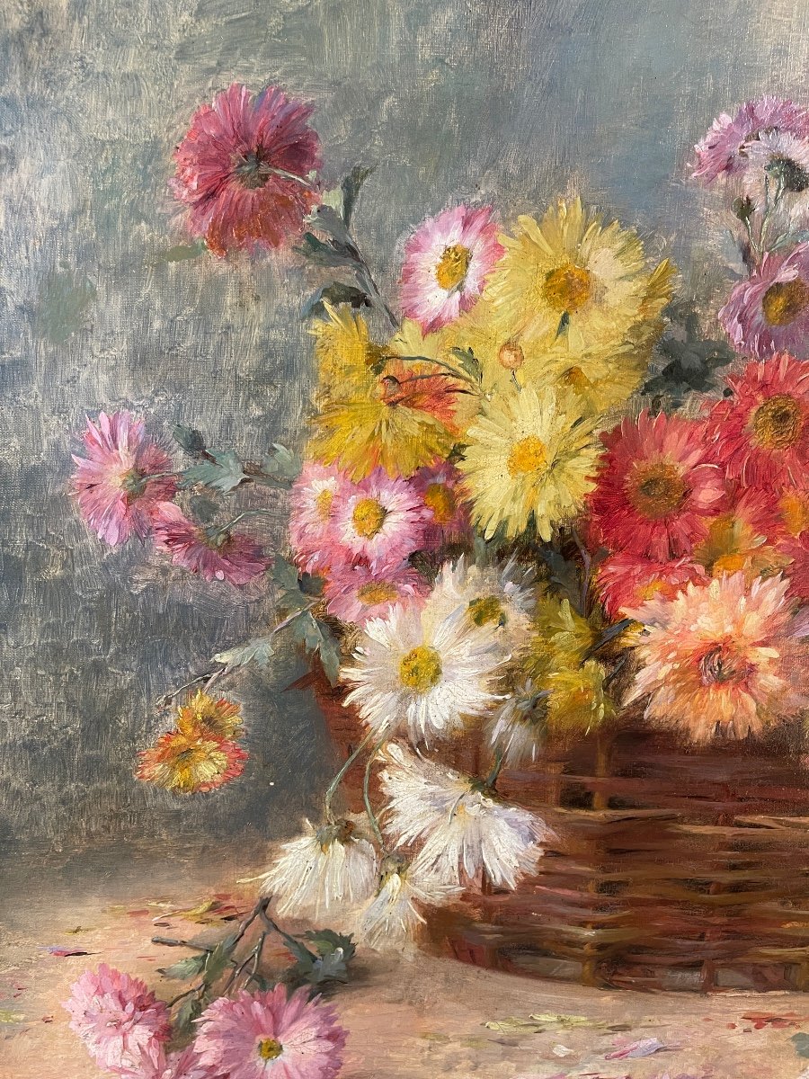 Bouquet Of Flowers In A Basket-photo-1