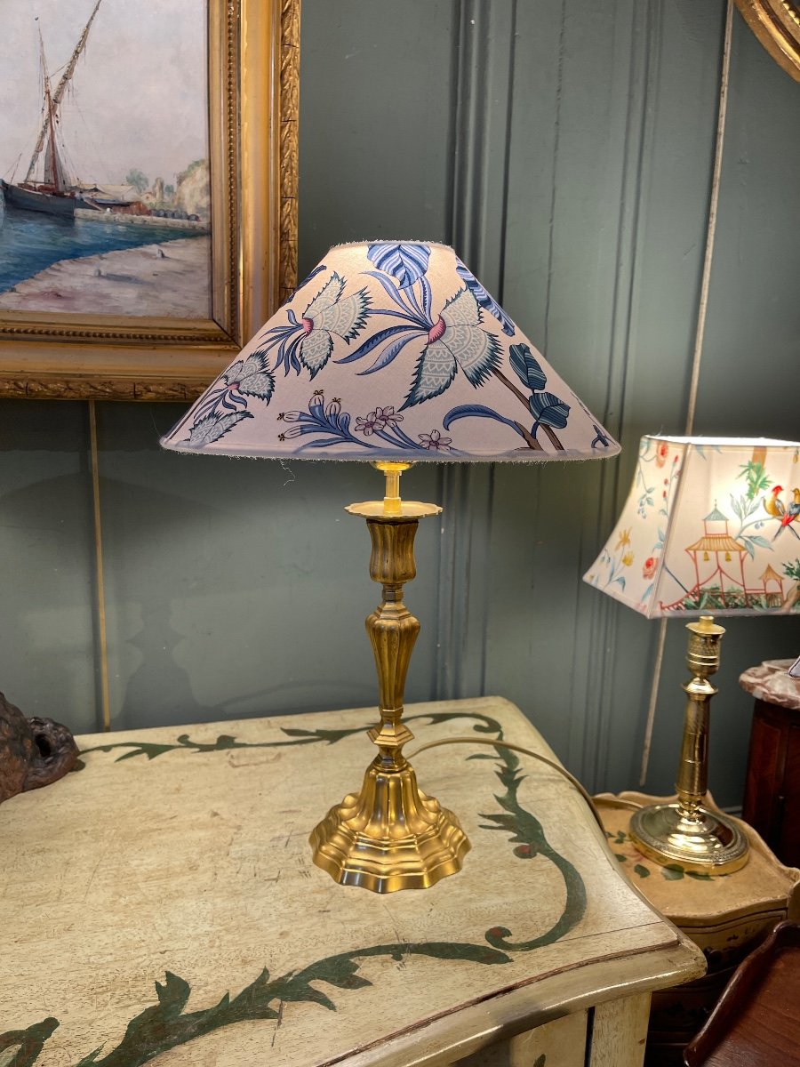 Pair Of Gilt Bronze Lamps From Maison Cagneau, Paris-photo-2
