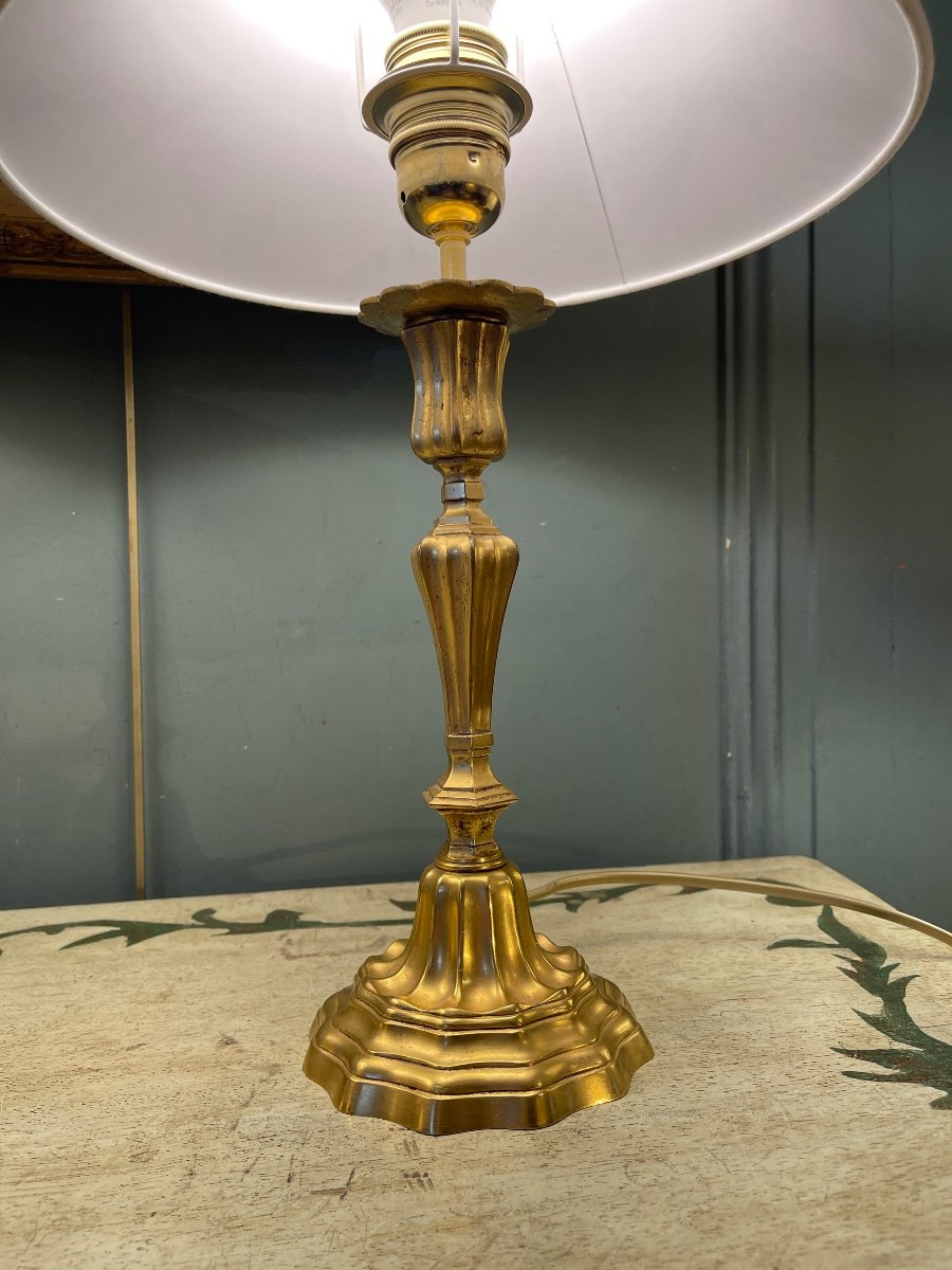 Pair Of Gilt Bronze Lamps From Maison Cagneau, Paris-photo-4