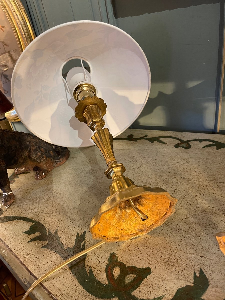 Pair Of Gilt Bronze Lamps From Maison Cagneau, Paris-photo-7