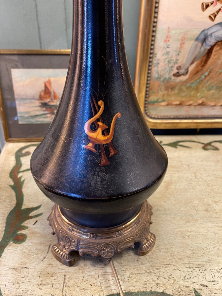 Pair Of 19th Century Earthenware Lamps-photo-5