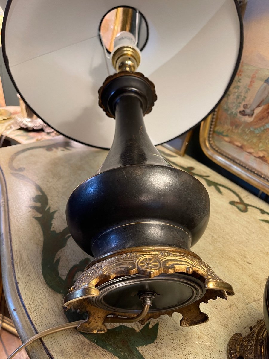 Pair Of 19th Century Earthenware Lamps-photo-6