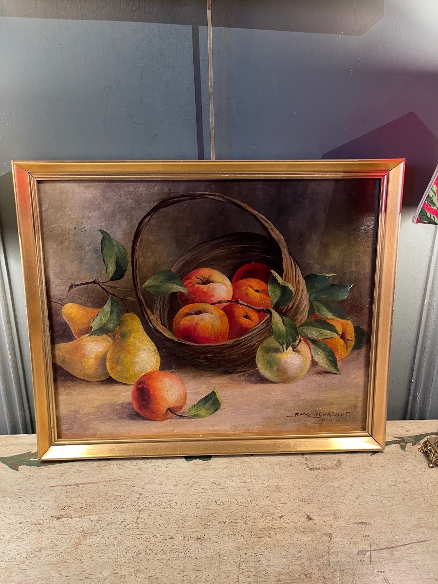 Still Life With Apples And Pears Dated 1926-photo-2