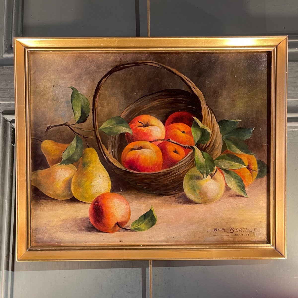 Still Life With Apples And Pears Dated 1926