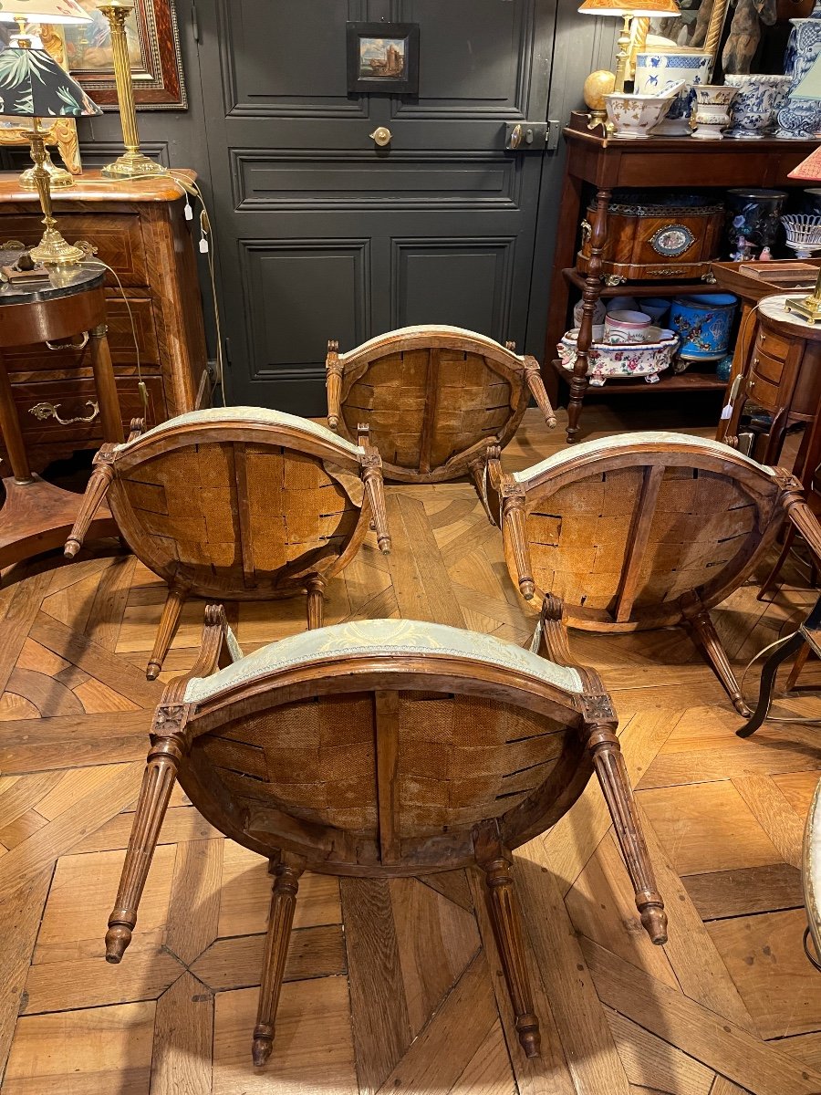 Suite De Quatre Fauteuils Cabriolets Louis XVI-photo-2