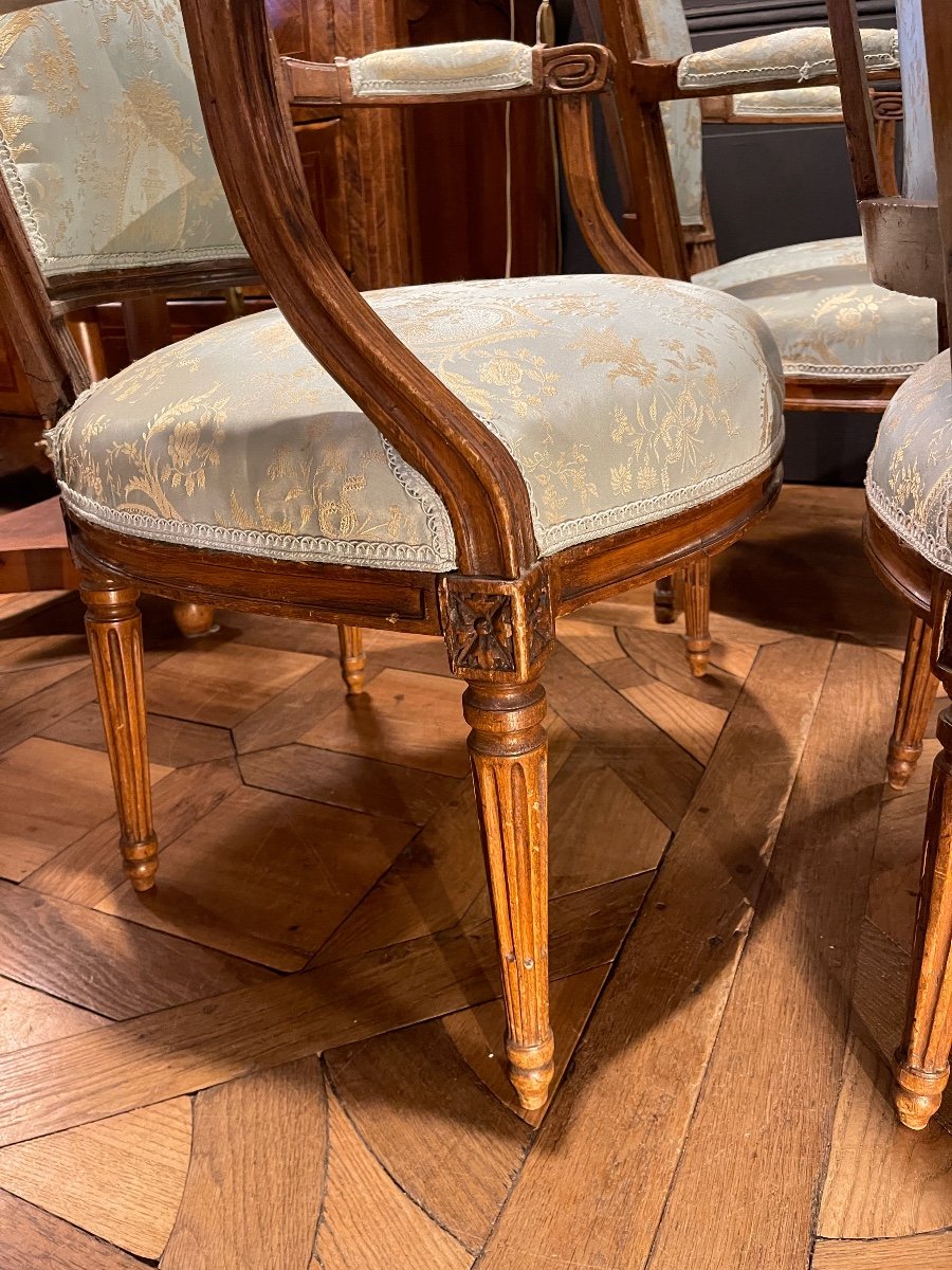 Suite De Quatre Fauteuils Cabriolets Louis XVI-photo-7