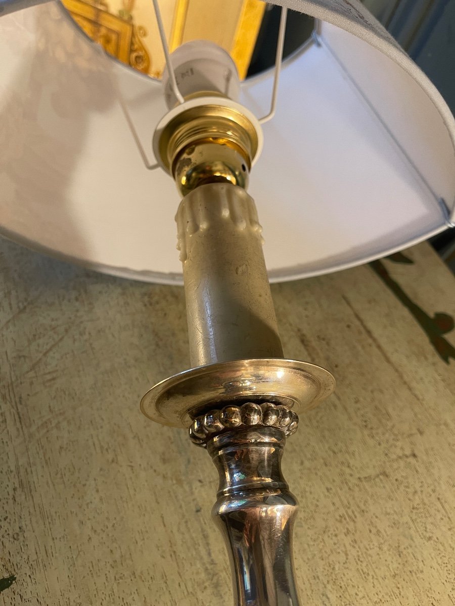 Silver Metal Lamp, Height 61 Cm-photo-7