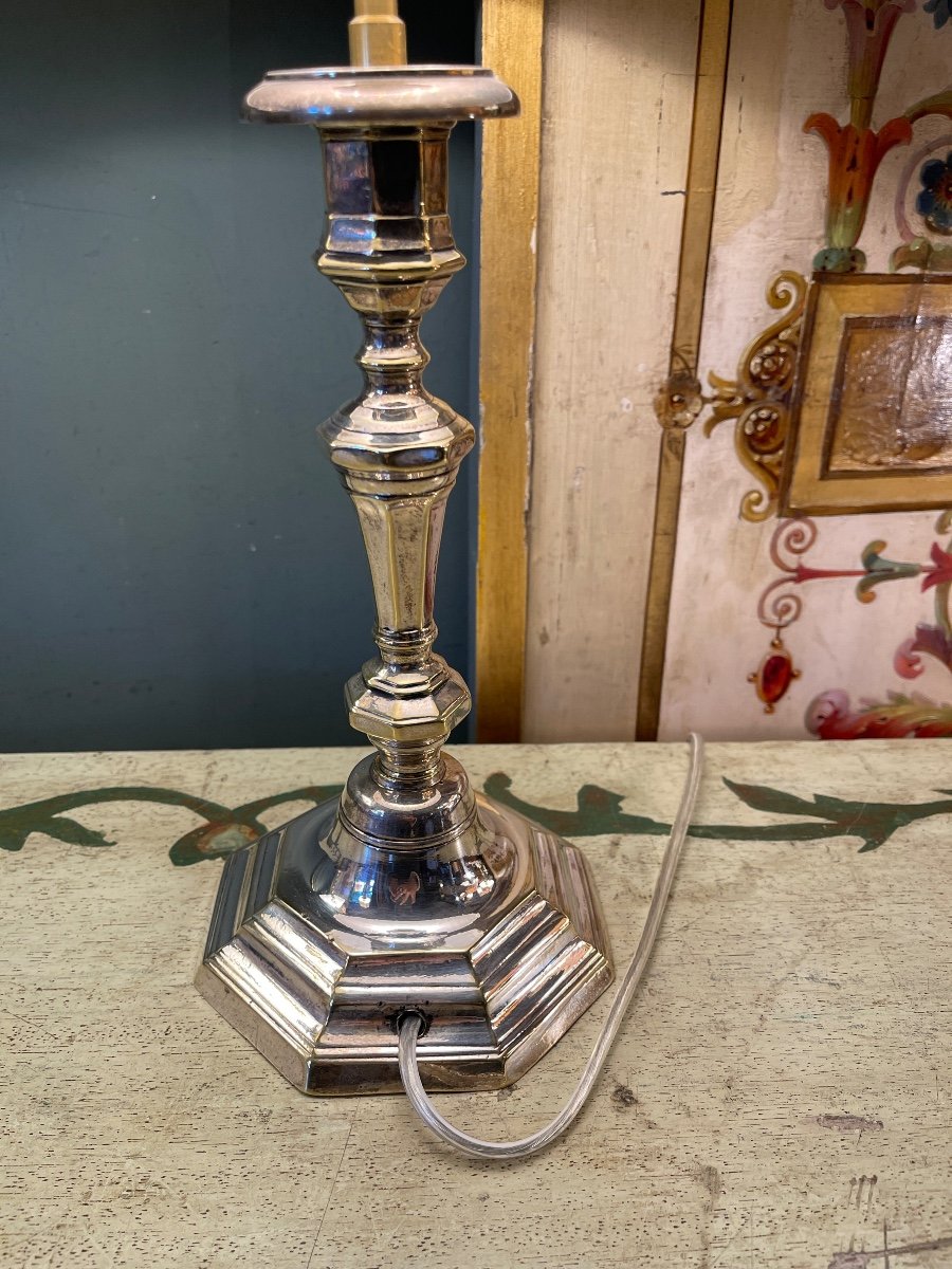 Silver Bronze Lamp, Height 40 Cm-photo-3