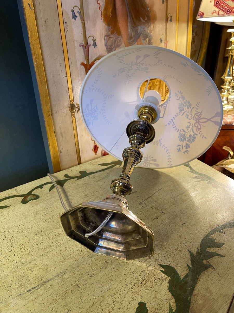 Silver Bronze Lamp, Height 40 Cm-photo-4