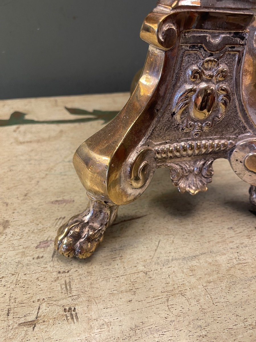 Large Tripod Bronze Lamp, Height 71 Cm-photo-6