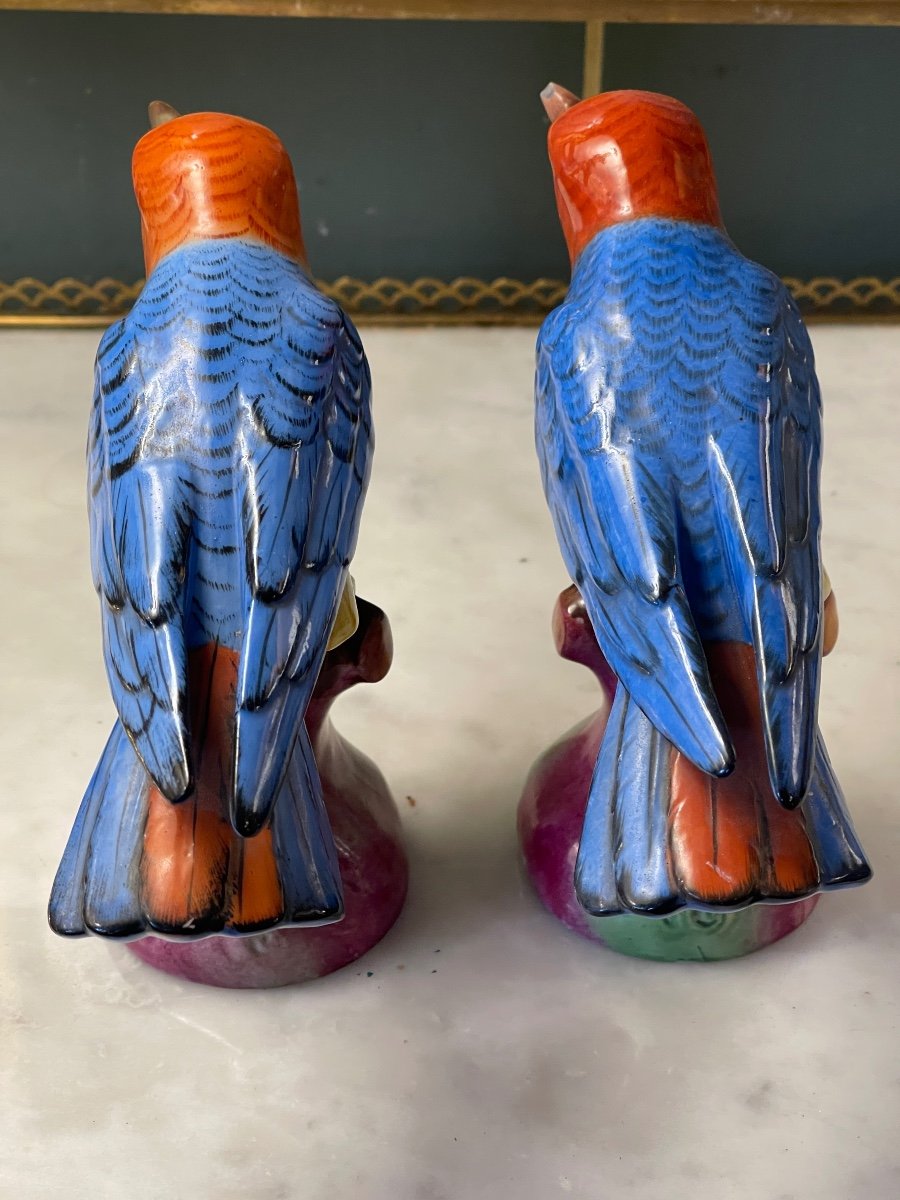 Paire d'Oiseaux En Porcelaine -photo-3
