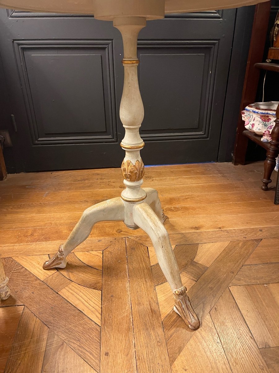 Tripod Pedestal Table In Painted Wood, Height 73 Cm-photo-3