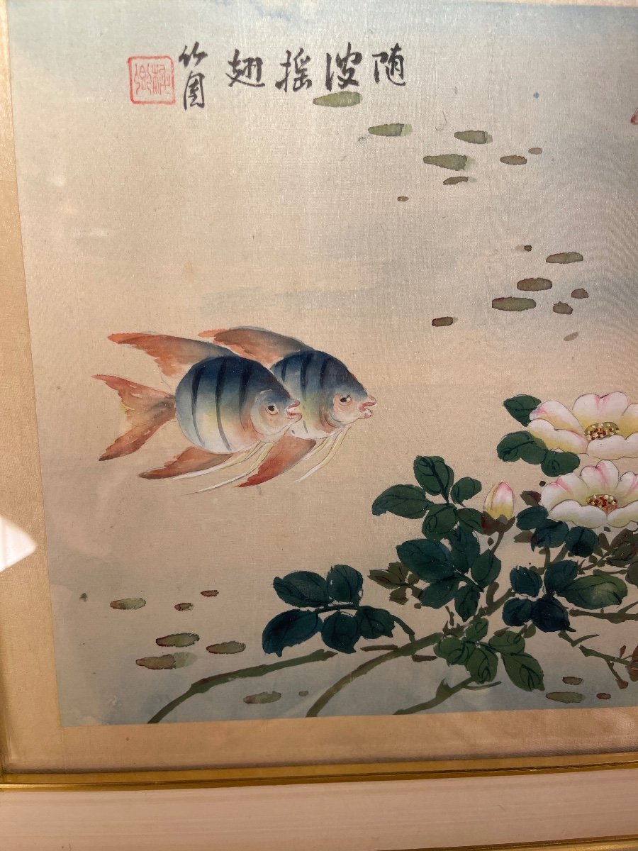 Les Poissons, Peinture Asiatique N°2-photo-2