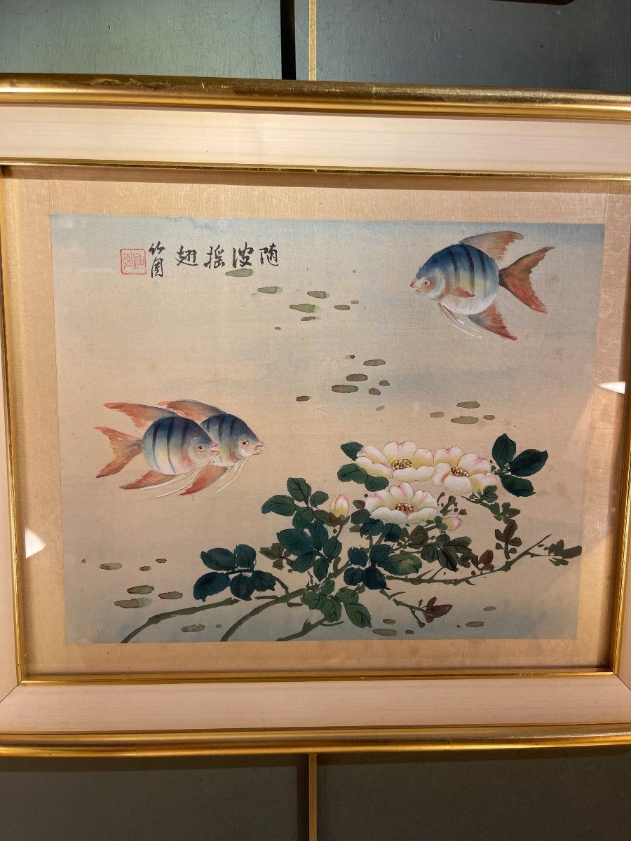 Les Poissons, Peinture Asiatique N°2-photo-3