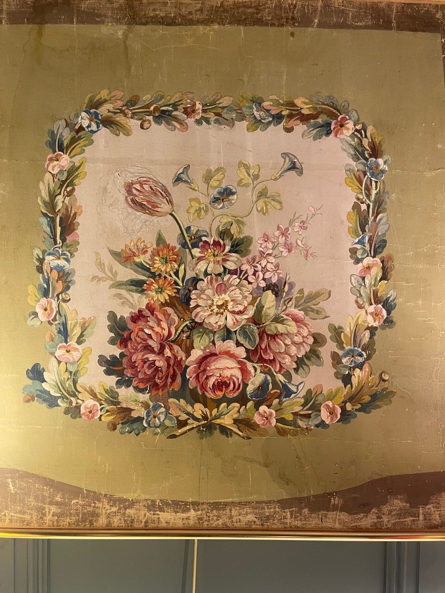 Aubusson Tapestry Cardboard, 86 Cm X 94 Cm-photo-2