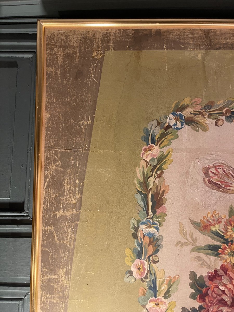 Aubusson Tapestry Cardboard, 86 Cm X 94 Cm-photo-4