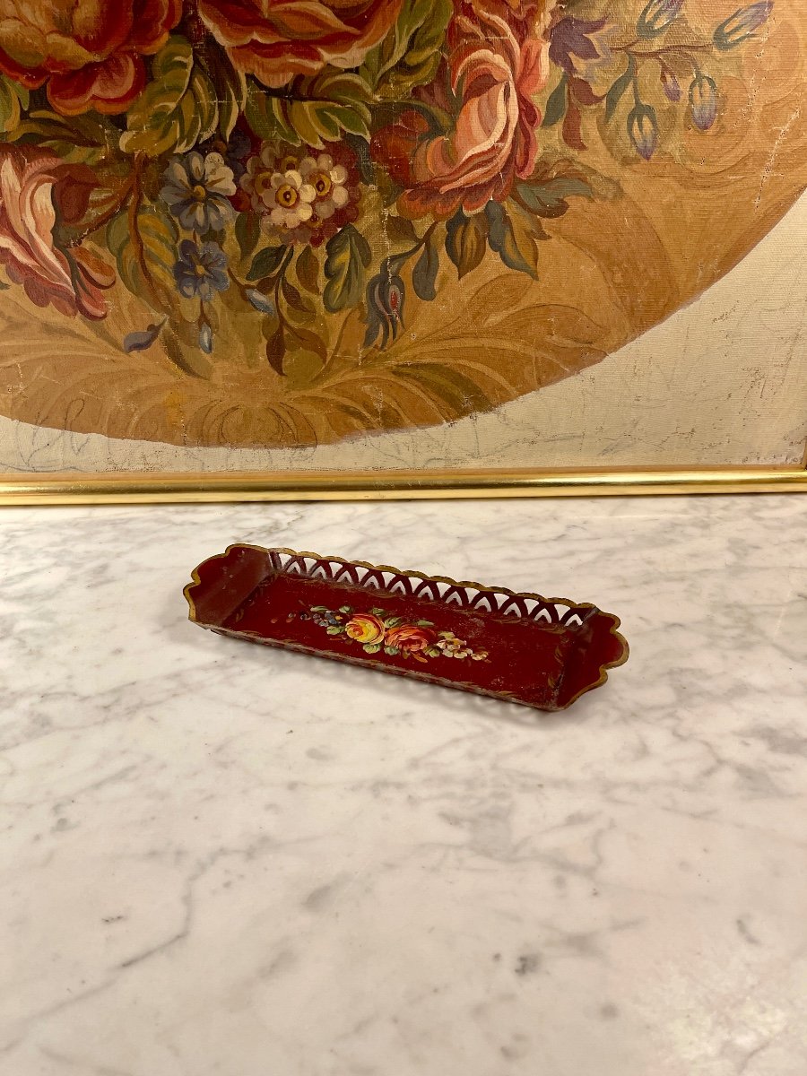 Small Painted Sheet Metal Tray, 22 Cm X 7.8 Cm-photo-3