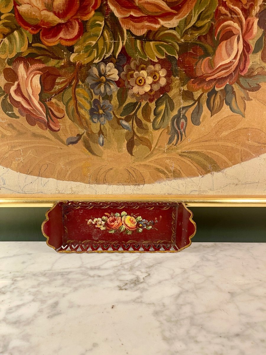 Small Painted Sheet Metal Tray, 22 Cm X 7.8 Cm-photo-4