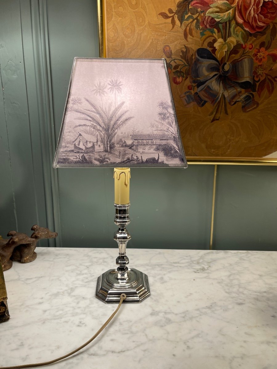 Silver Metal Lamp, Height 40 Cm-photo-3