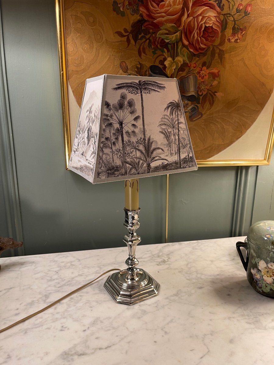 Silver Metal Lamp, Height 40 Cm-photo-2