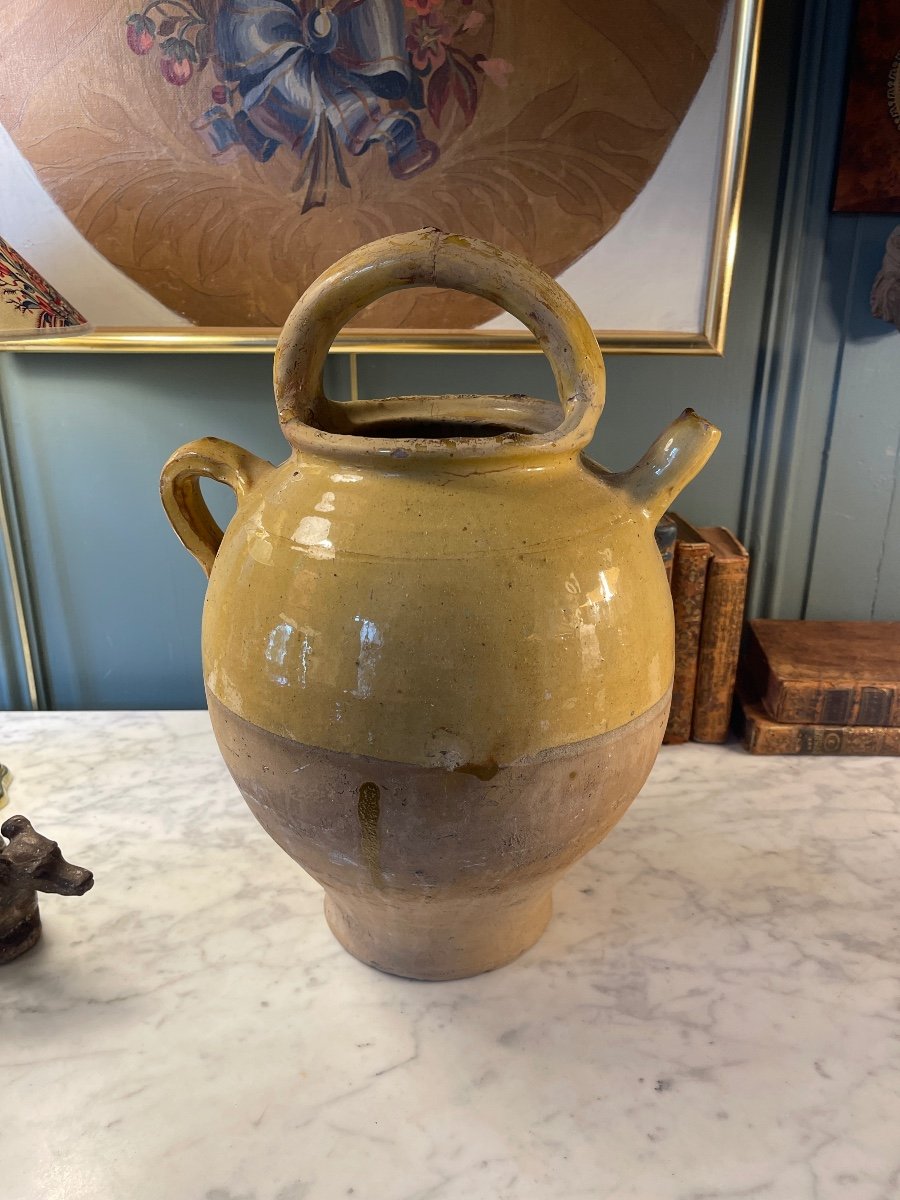 Yellow Glazed Terracotta Jug-photo-1