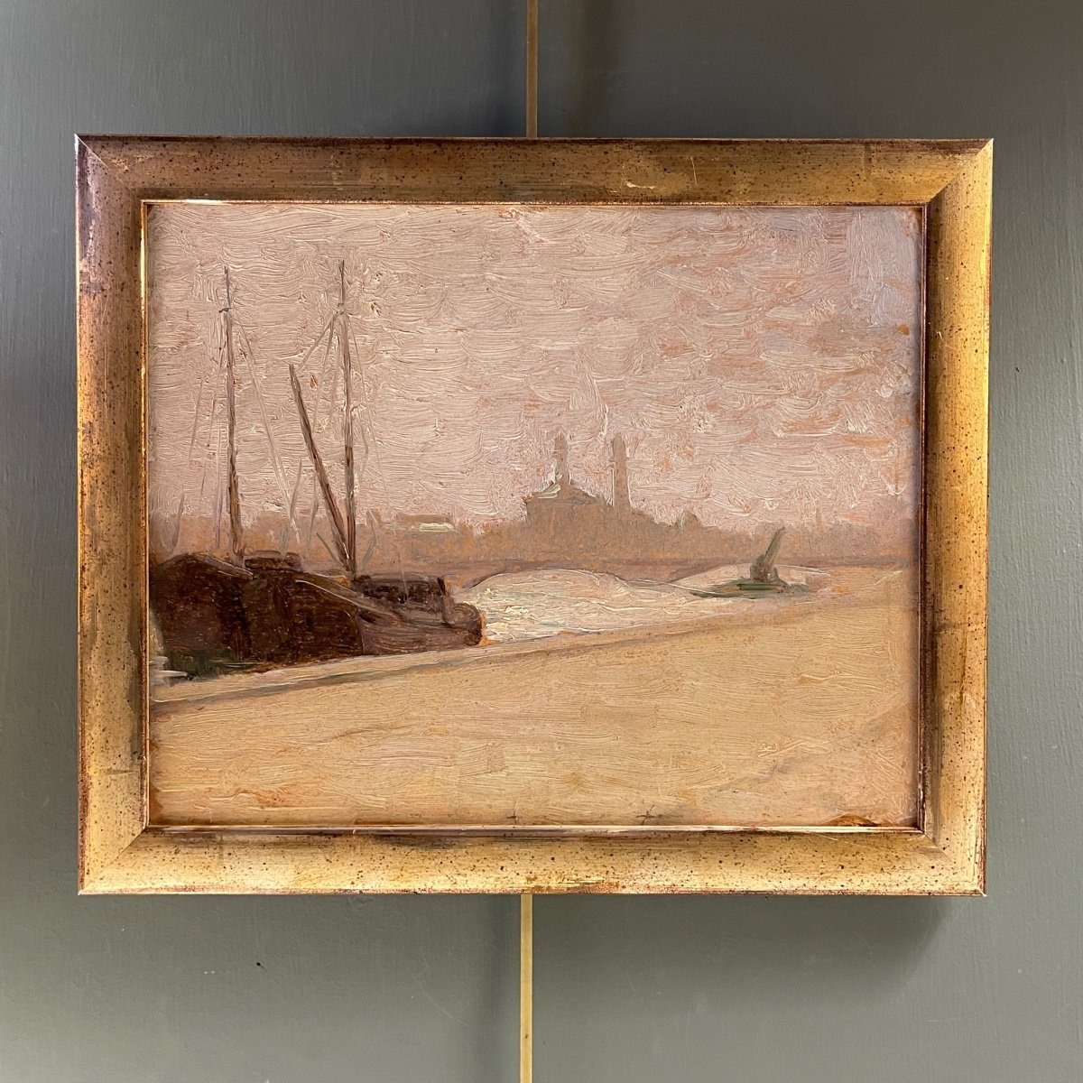 Landscape, Barges On The Seine In Paris