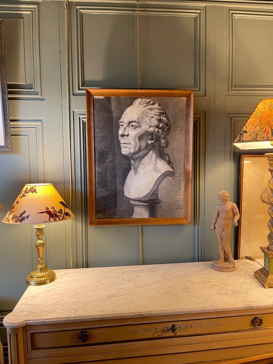 Bust Of Buffon, 19th Century Academic Drawing-photo-2