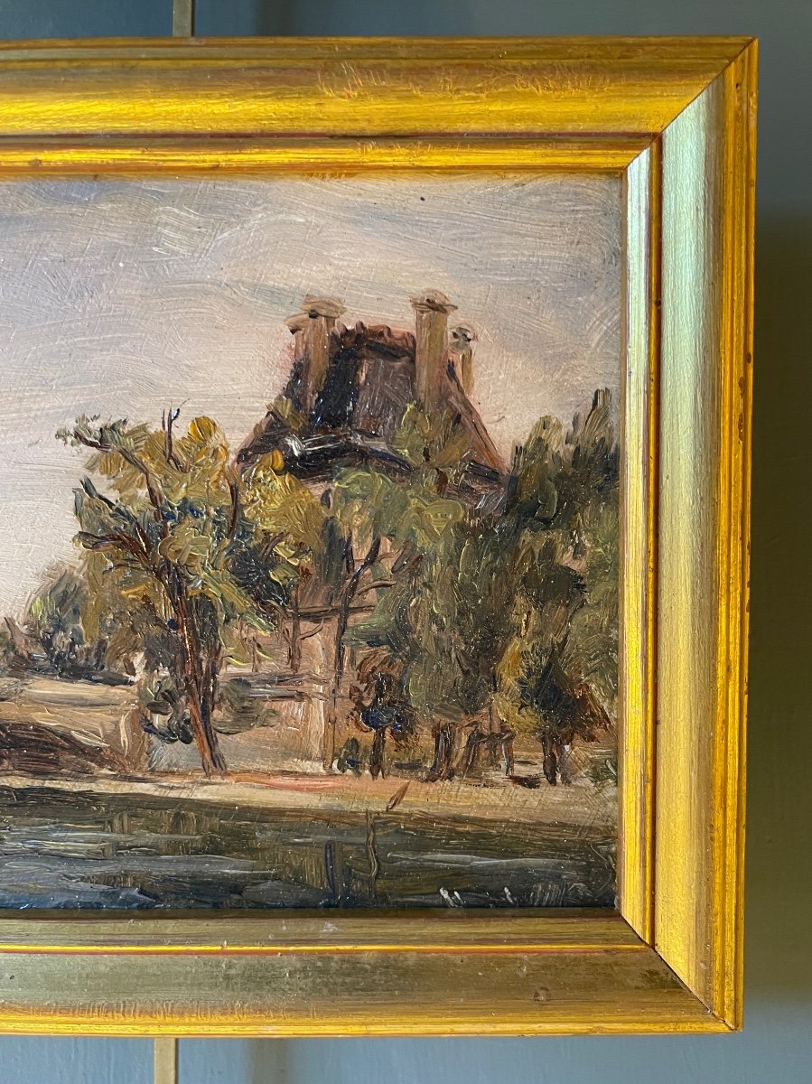 Paysage, Le Mus&eacute;e Du Louvre Et Le Pont Royal &agrave; Paris-photo-3