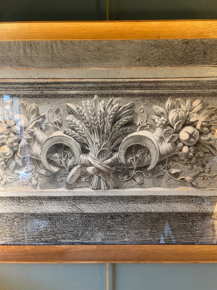 Ornamental Frieze, 19th Century Academic Drawing-photo-3