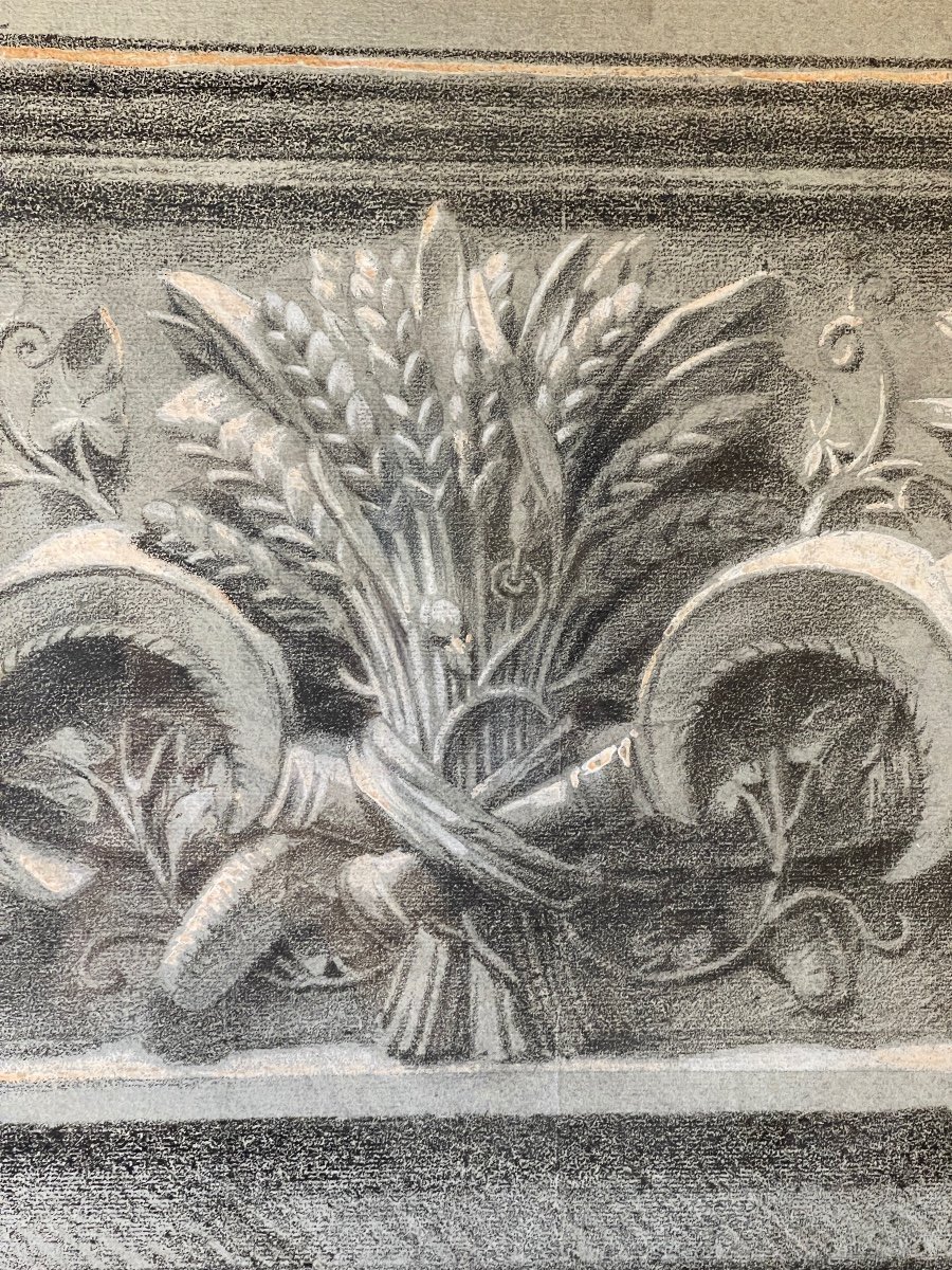 Ornamental Frieze, 19th Century Academic Drawing-photo-1