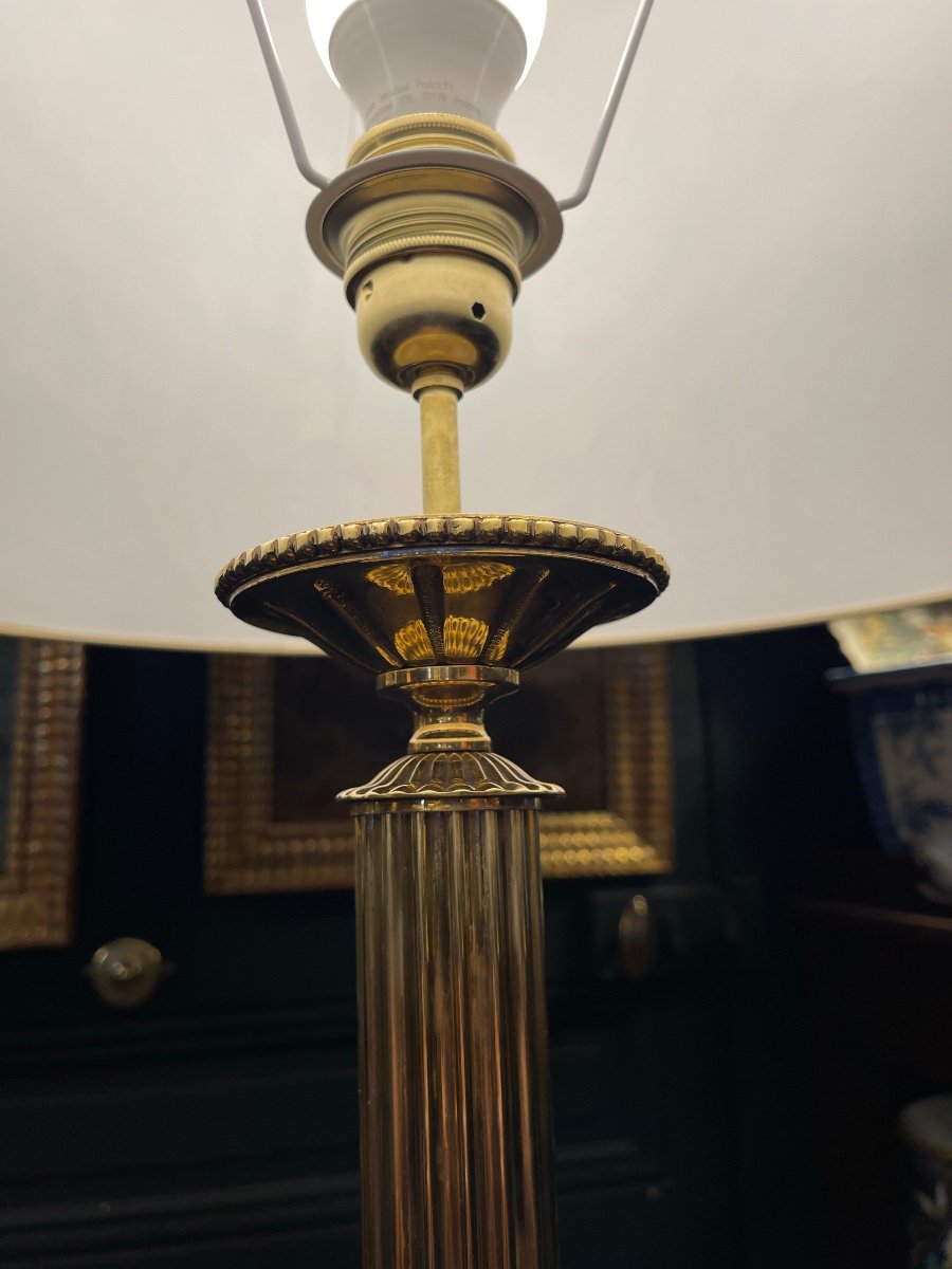 Lampadaire Tripode En Bronze, Hauteur 145 Cm-photo-3