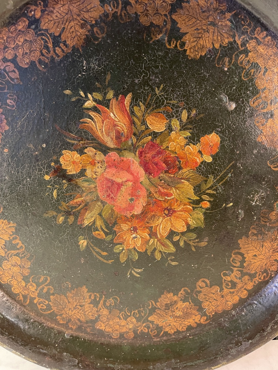 Painted Sheet Metal Tray, Diameter 35 Cm-photo-3