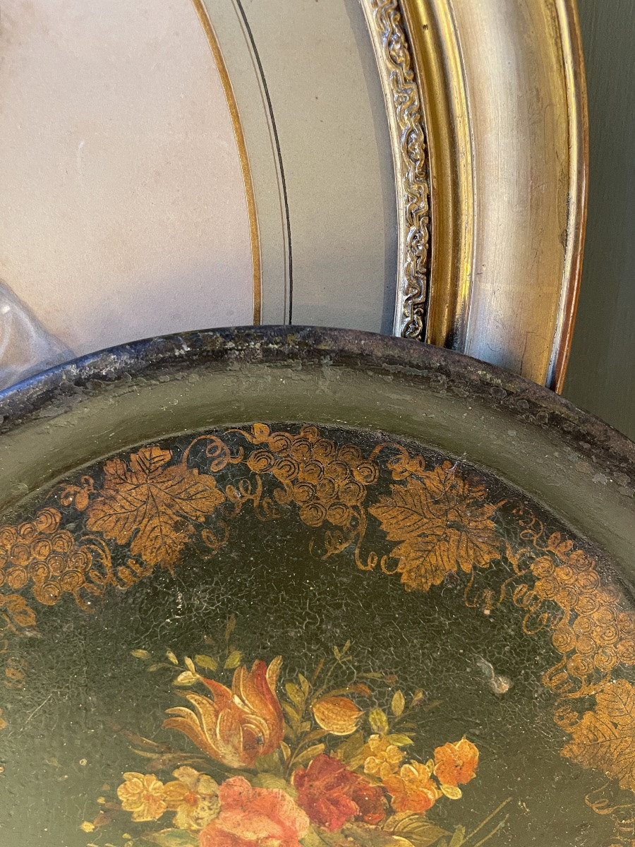 Painted Sheet Metal Tray, Diameter 35 Cm-photo-1