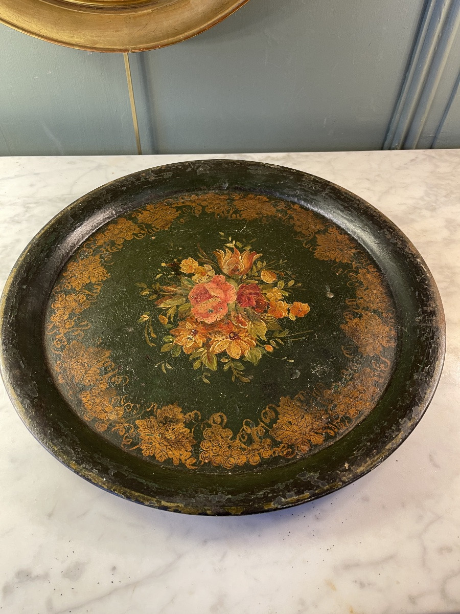 Painted Sheet Metal Tray, Diameter 35 Cm-photo-3
