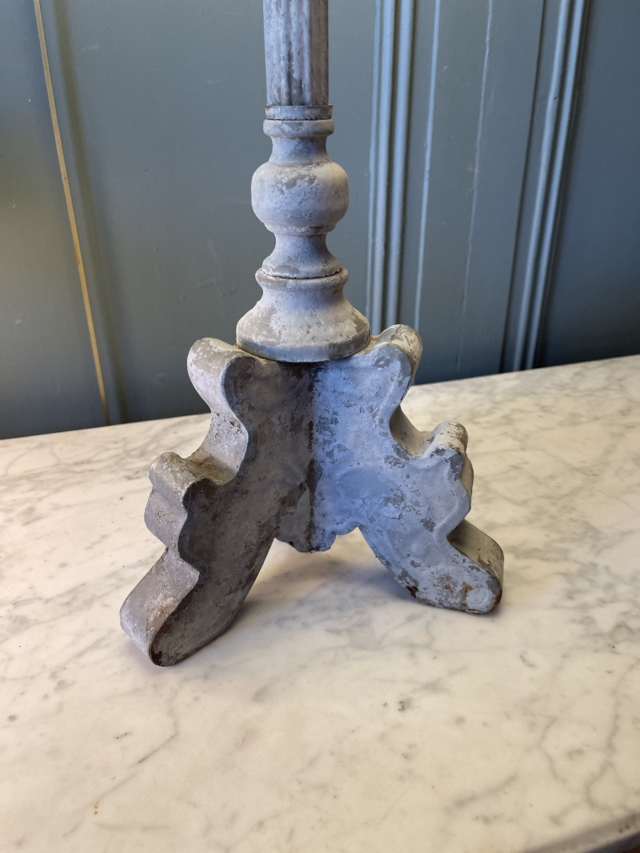 Large Zinc Tripod Lamp, Height 86 Cm-photo-5