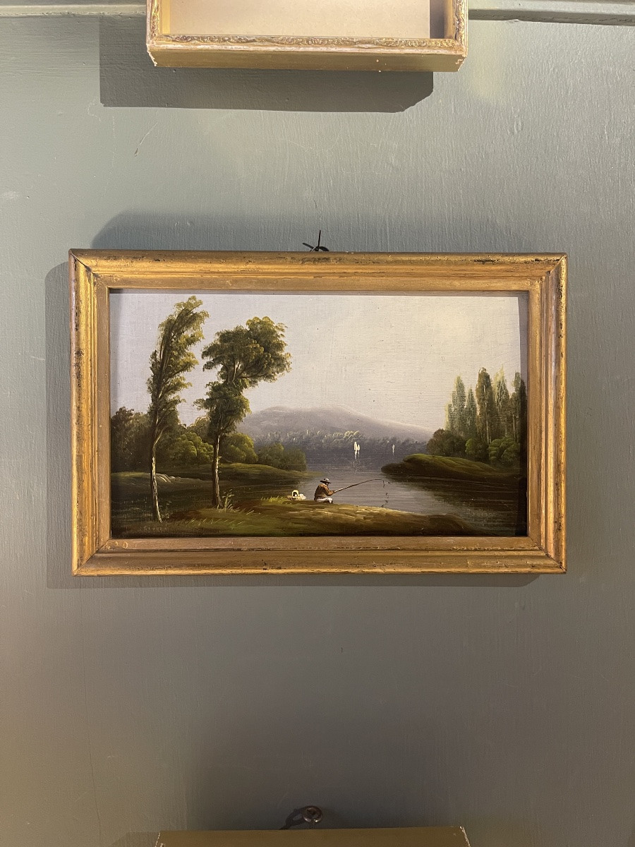 Paysage Animé XIXème, Le Pêcheur-photo-2