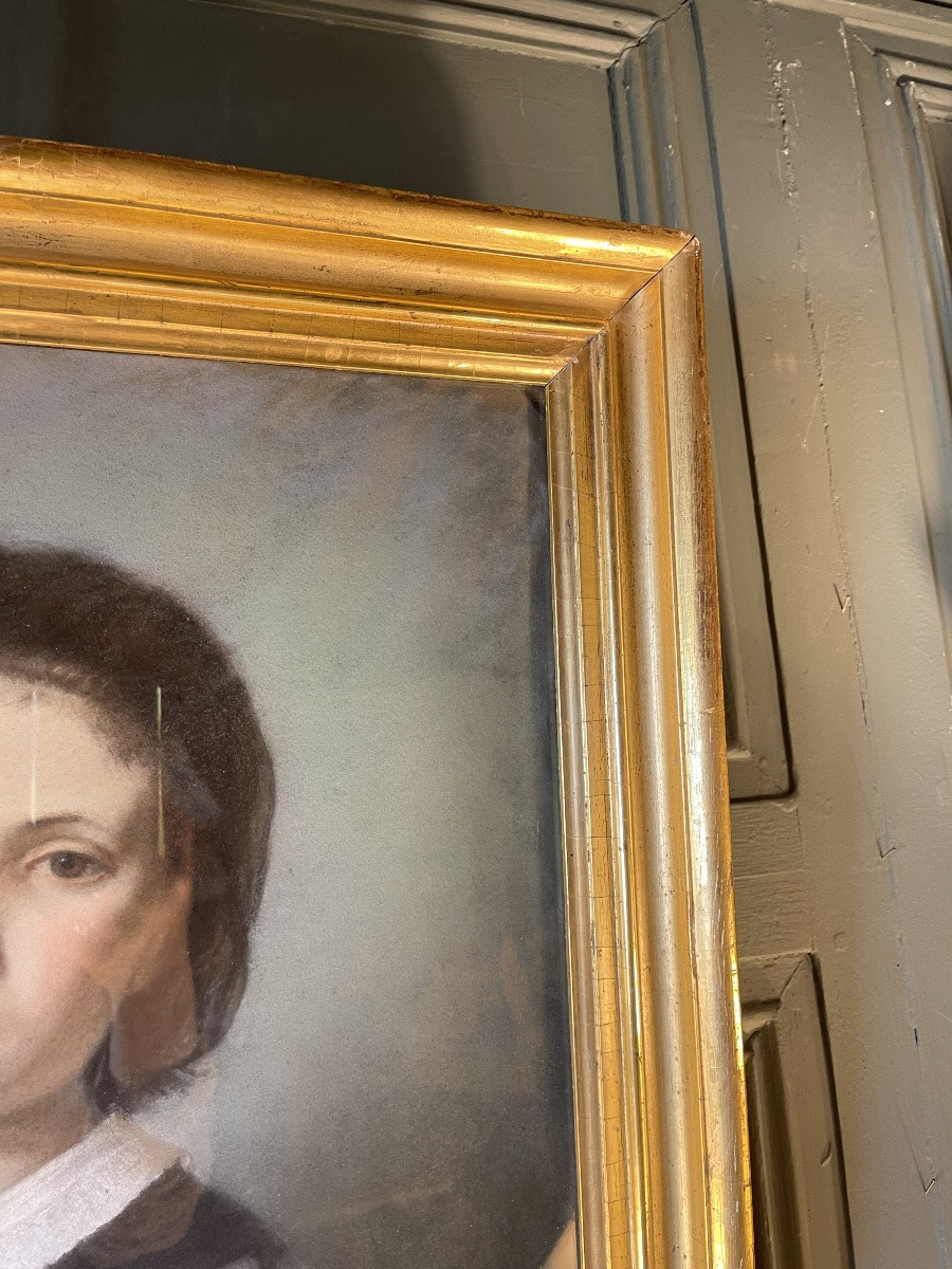 Portrait d'Une Jeune Fille, Pastel XIXème-photo-3