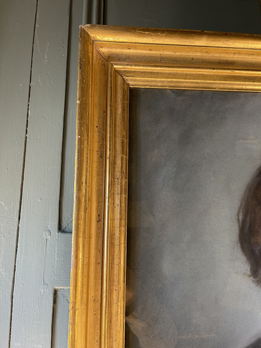 Portrait d'Une Jeune Fille, Pastel XIXème-photo-4