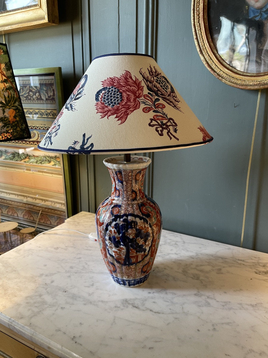 Imari Porcelain Lamp, Height 42 Cm-photo-1