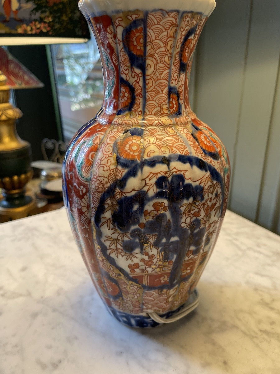 Imari Porcelain Lamp, Height 42 Cm-photo-3