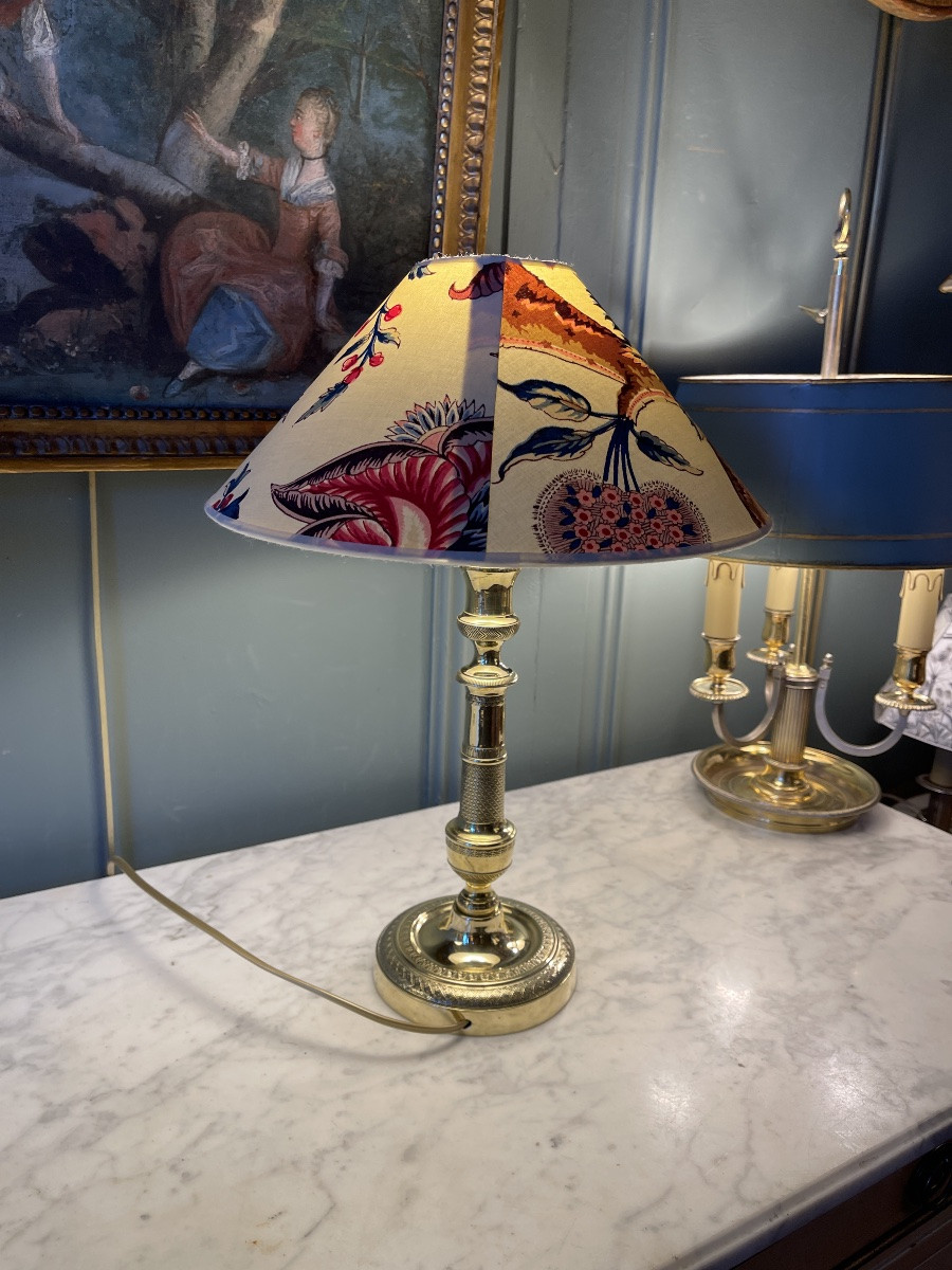 Lampe En Bronze Ciselé, Hauteur 41.5 cm-photo-4