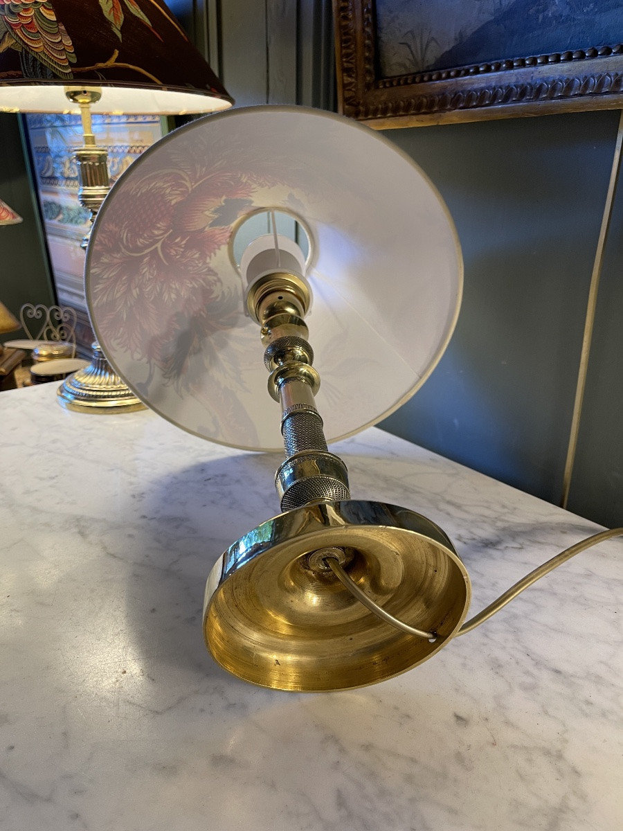 Lampe En Bronze Ciselé, Hauteur 41.5 cm-photo-5