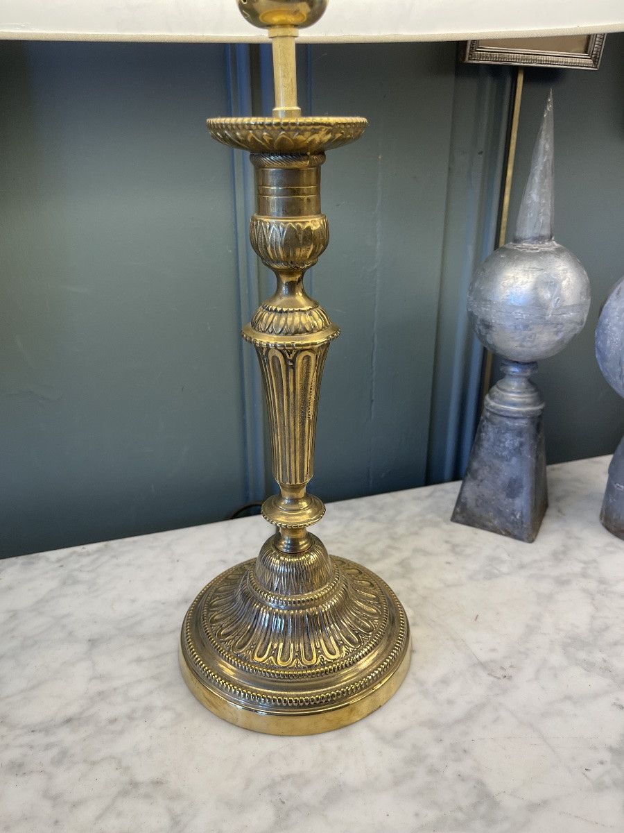 Lampe En Bronze, Hauteur 52 Cm-photo-2