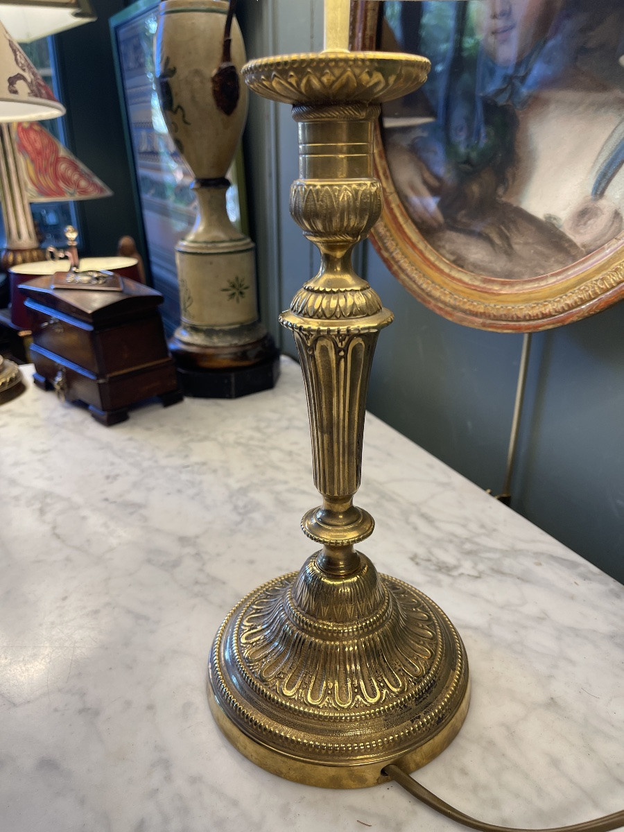 Lampe En Bronze, Hauteur 52 Cm-photo-3