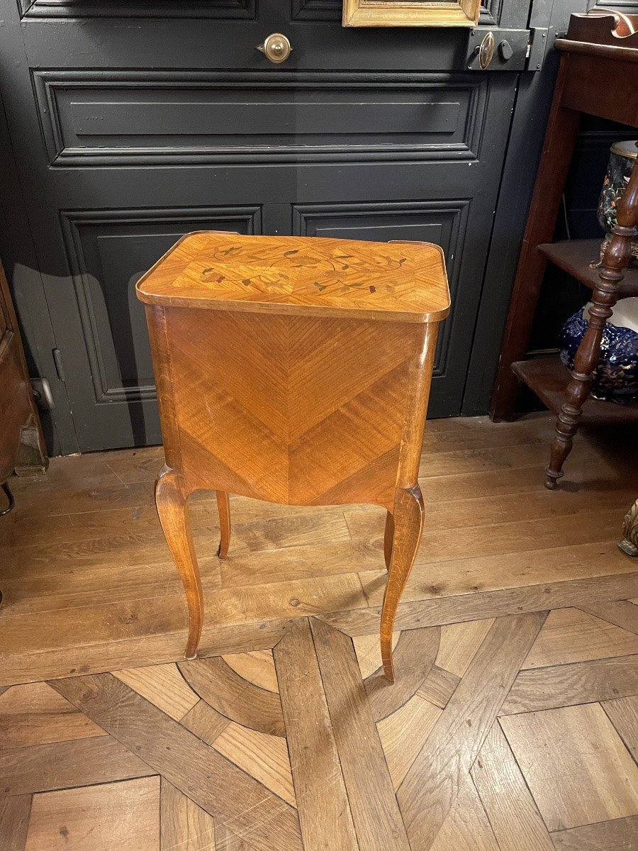 Louis XV Style Marquetry Chiffonnière Table-photo-3