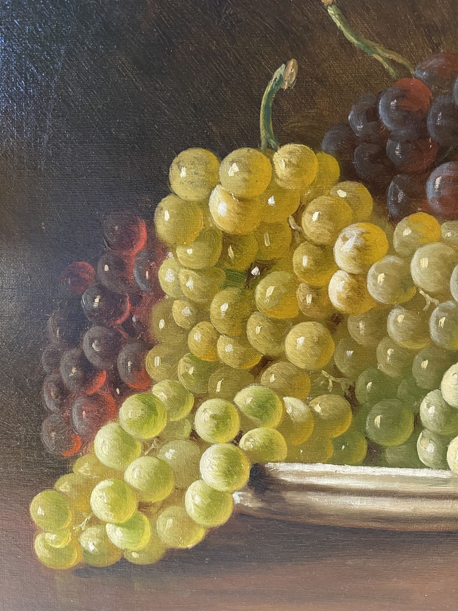 Still Life With Grapes And Peaches, 19th Century-photo-1